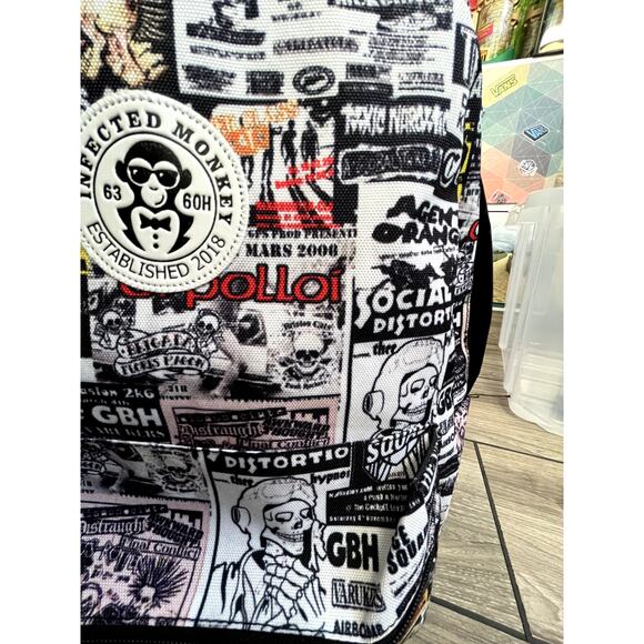 PUNK Rock Hardcore Black Backpack Bag GBH Music Black Flag - Picture 8 of 12